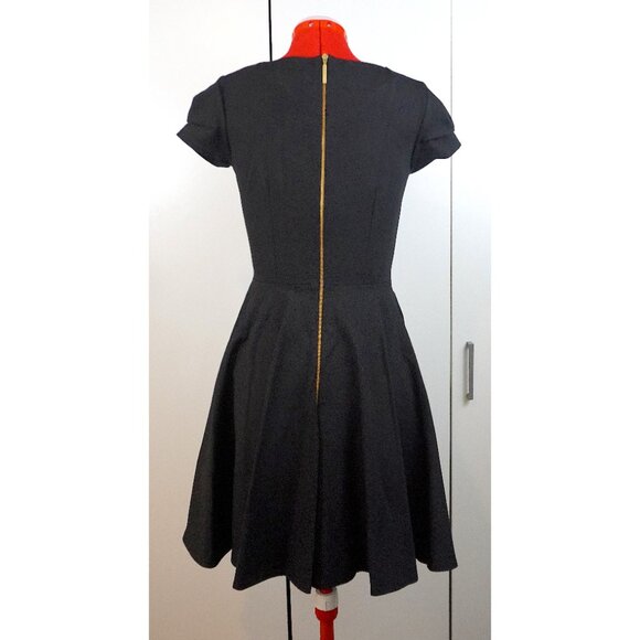 Closet London Short-Sleeve Skater Dress in Black - Picture 3 of 7